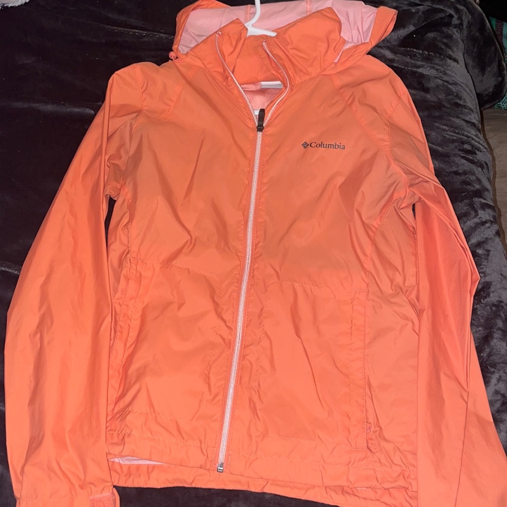Coral Columbia Packable Rain Jacket